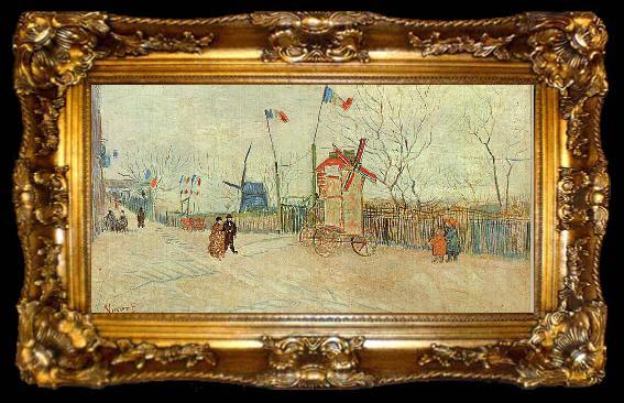framed  Vincent Van Gogh Street Scene in Montmartre, ta009-2